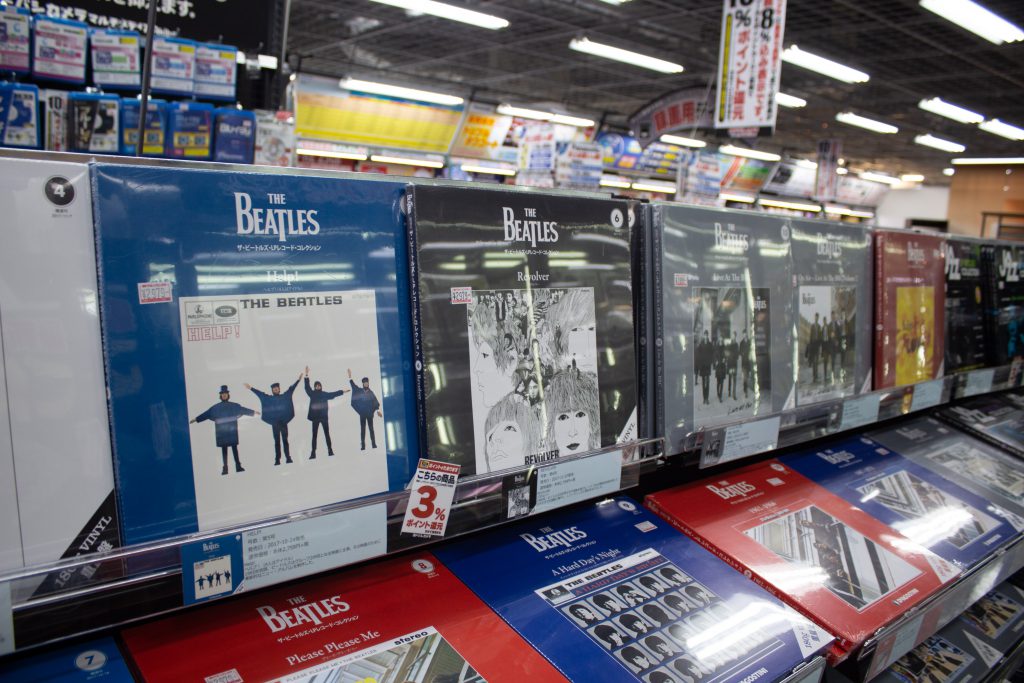 Beattles Album on display In Yodobashi Camera