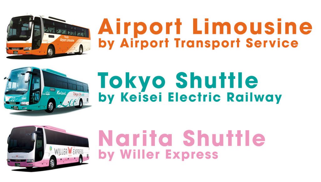 Many bus companies at Narita International Airport