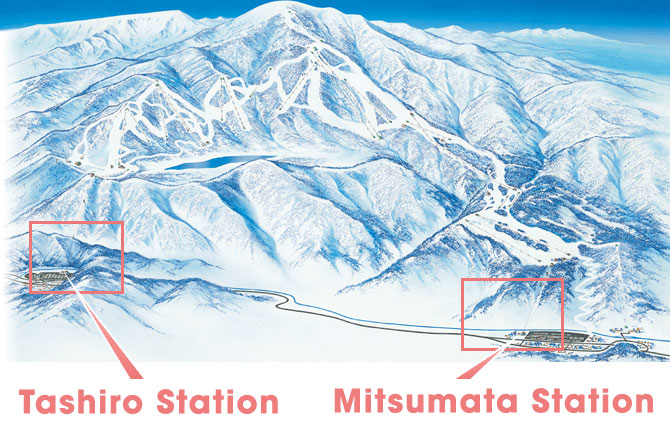 2 base stations at Kagura Ski Resort