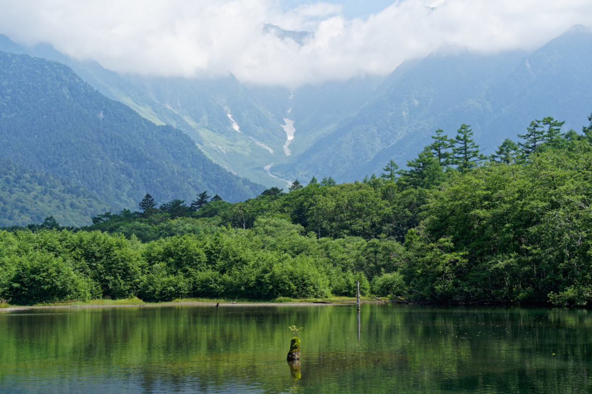 Mount Hotaka from Lake Taisho